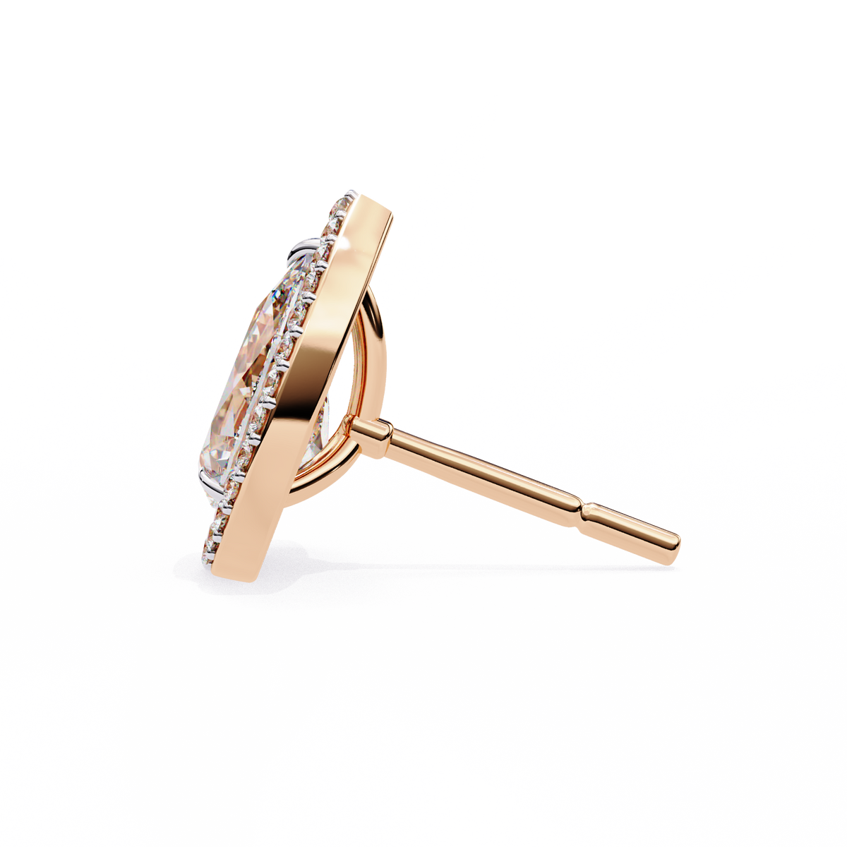 Pear And Round Cut Top Grade Lab Grown Diamond Elegant Antique Vintage Minimal Stud Earring For Women's - HIGHCARAT DIAMONDS