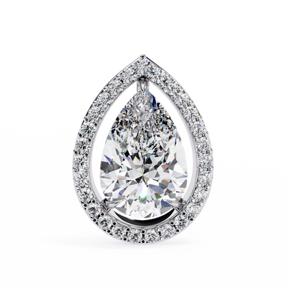 Pear And Round Cut Top Grade Lab Grown Diamond Elegant Antique Vintage Minimal Stud Earring For Women's - HIGHCARAT DIAMONDS