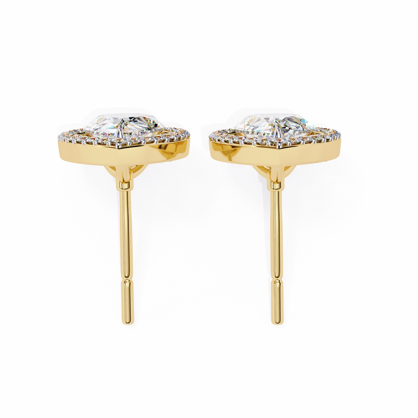 Pear And Round Cut Top Grade Lab Grown Diamond Elegant Antique Vintage Minimal Stud Earring For Women's - HIGHCARAT DIAMONDS