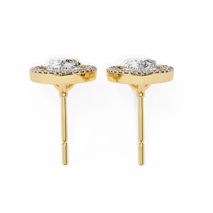 Pear And Round Cut Top Grade Lab Grown Diamond Elegant Antique Vintage Minimal Stud Earring For Women's - HIGHCARAT DIAMONDS