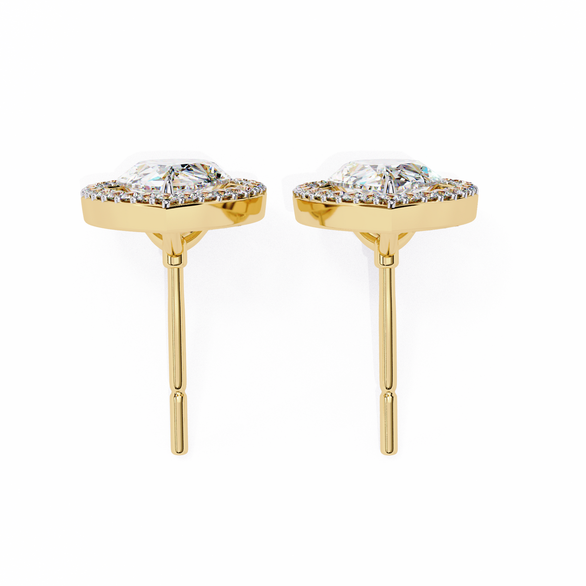 Pear And Round Cut Top Grade Lab Grown Diamond Elegant Antique Vintage Minimal Stud Earring For Women's - HIGHCARAT DIAMONDS