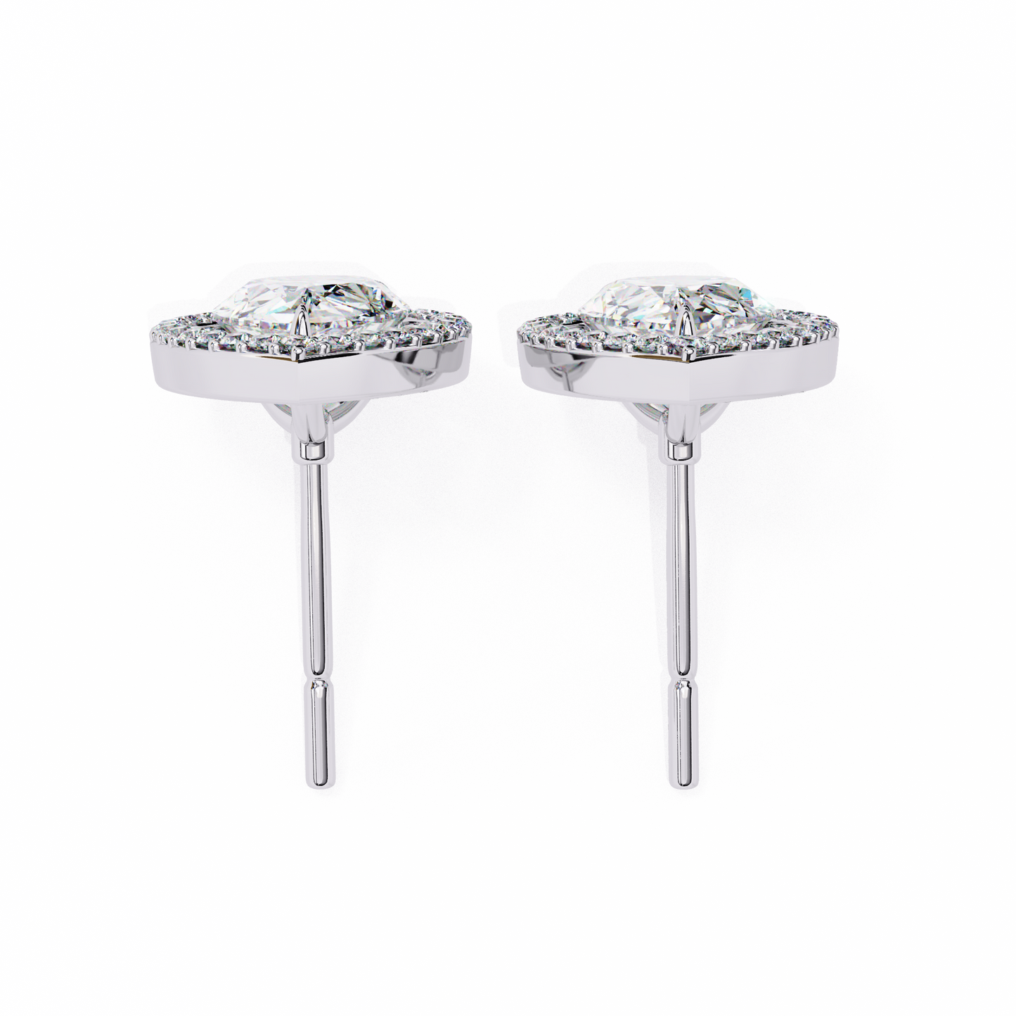 Pear And Round Cut Top Grade Lab Grown Diamond Elegant Antique Vintage Minimal Stud Earring For Women's - HIGHCARAT DIAMONDS