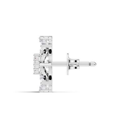 Pear & Round Shape Lab Grown Diamond 10k Solid Gold Earrings Daily Wear For Women - HIGHCARAT DIAMONDS