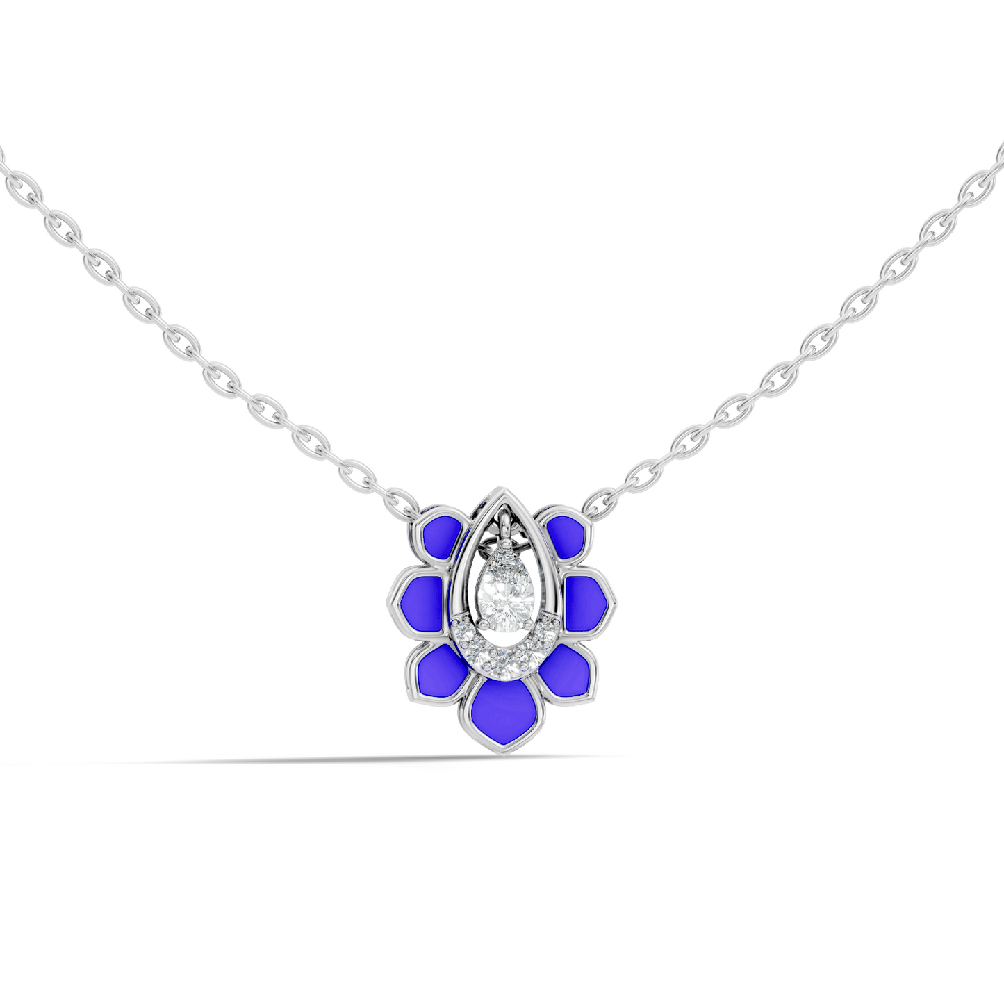 Vintage Pear Cut Labgrown Diamond Pendant With 14K White Gold Delicate Minimalist Jewelry For Her - HIGHCARAT DIAMONDS