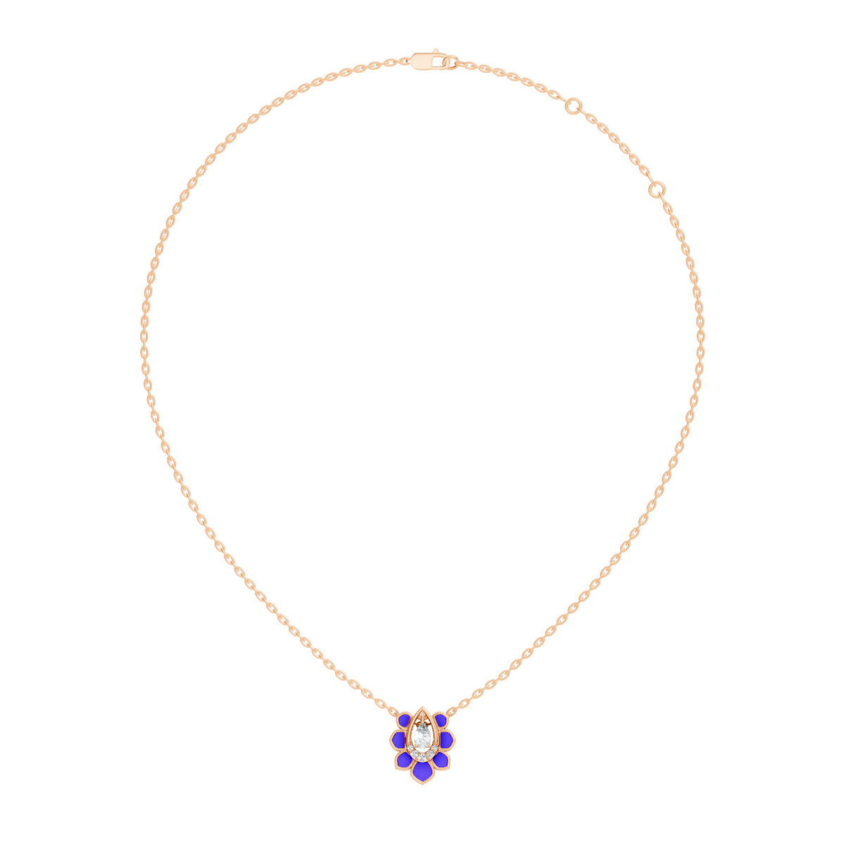 Vintage Pear Cut Labgrown Diamond Pendant With 14K White Gold Delicate Minimalist Jewelry For Her - HIGHCARAT DIAMONDS