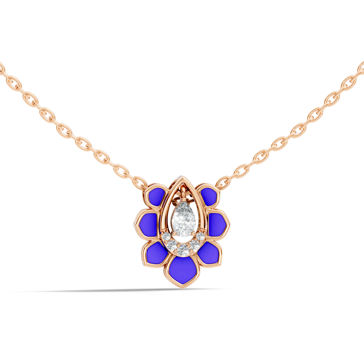 Vintage Pear Cut Labgrown Diamond Pendant With 14K White Gold Delicate Minimalist Jewelry For Her - HIGHCARAT DIAMONDS