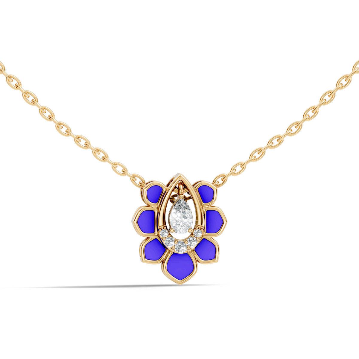 Vintage Pear Cut Labgrown Diamond Pendant With 14K White Gold Delicate Minimalist Jewelry For Her - HIGHCARAT DIAMONDS