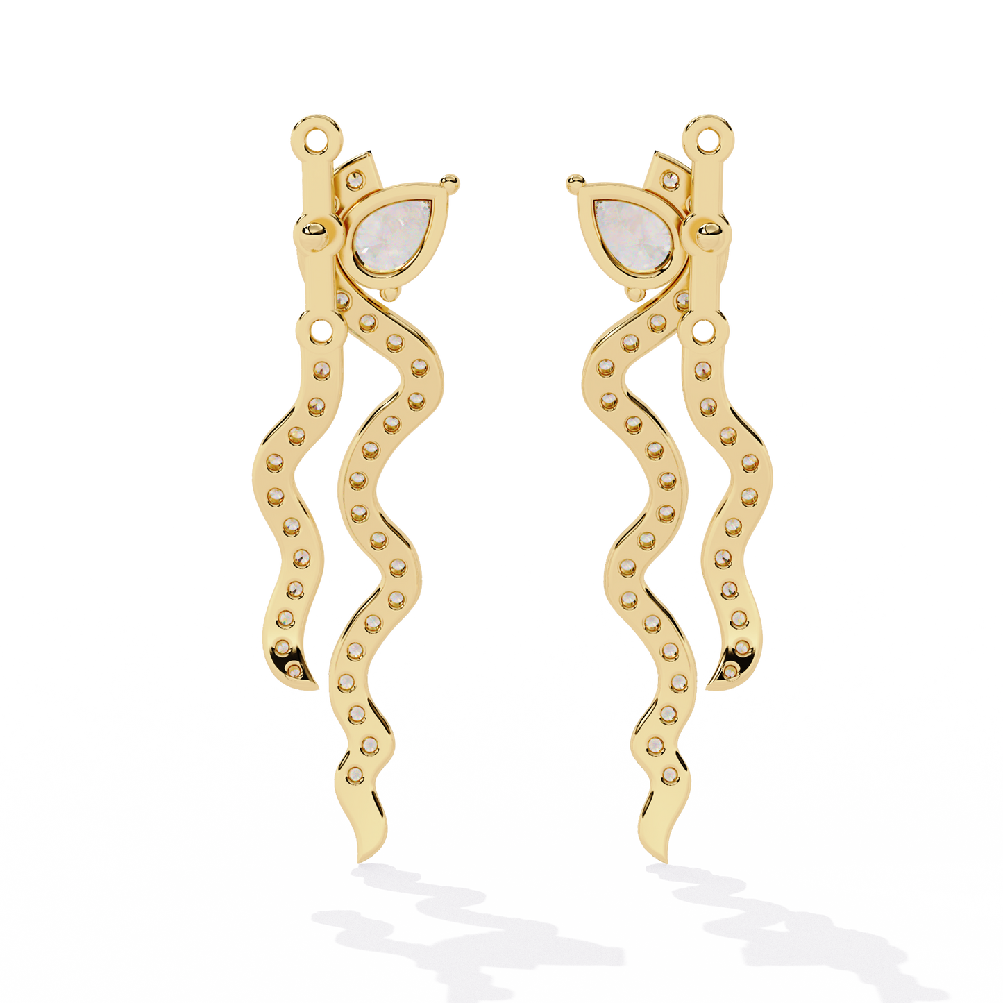 Pear And Round Cut White Colorless Daimond Antique Delicate Classic Handcrafted Party Wear Drop Earring For Her - HIGHCARAT DIAMONDS