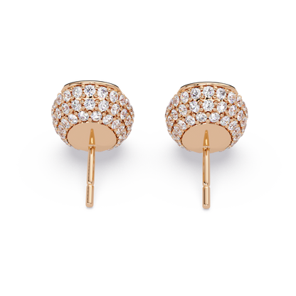 Pear & Round Lab Grown Diamond Stud Pave Set Earrings - HIGHCARAT DIAMONDS