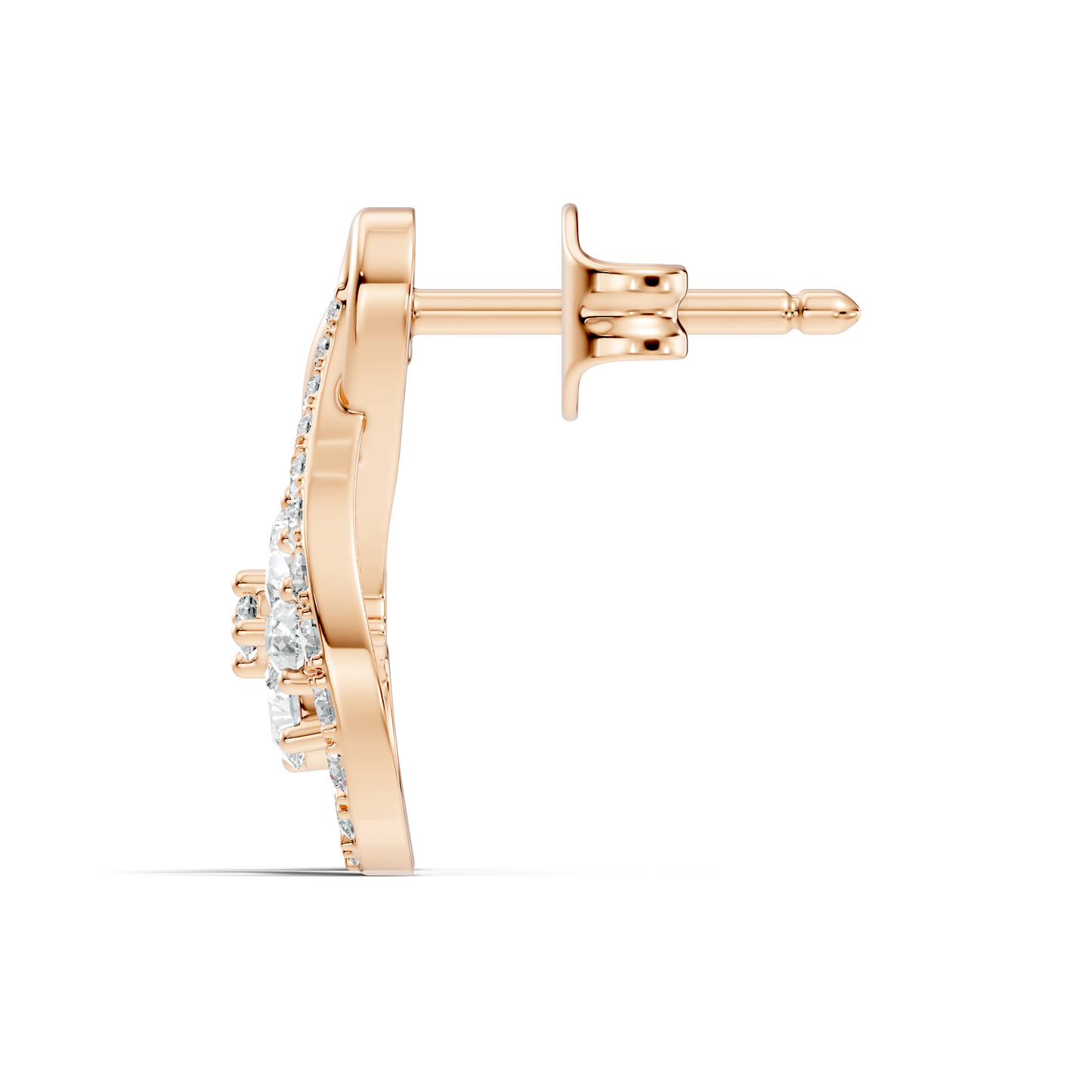 Pear and Round Lab Grown & Natural Diamond Vintage Delicate Prong Set Wedding Stud Earring For Her - HIGHCARAT DIAMONDS