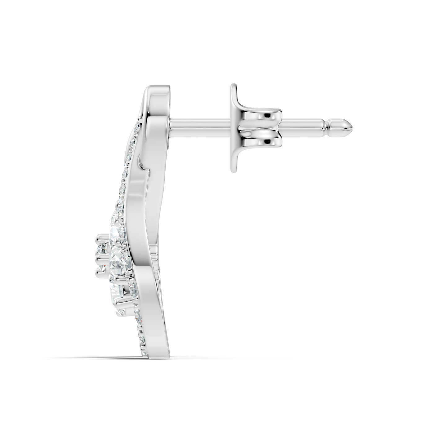 Pear and Round Lab Grown & Natural Diamond Vintage Delicate Prong Set Wedding Stud Earring For Her - HIGHCARAT DIAMONDS