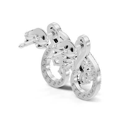 Pear and Round Lab Grown & Natural Diamond Vintage Delicate Prong Set Wedding Stud Earring For Her - HIGHCARAT DIAMONDS