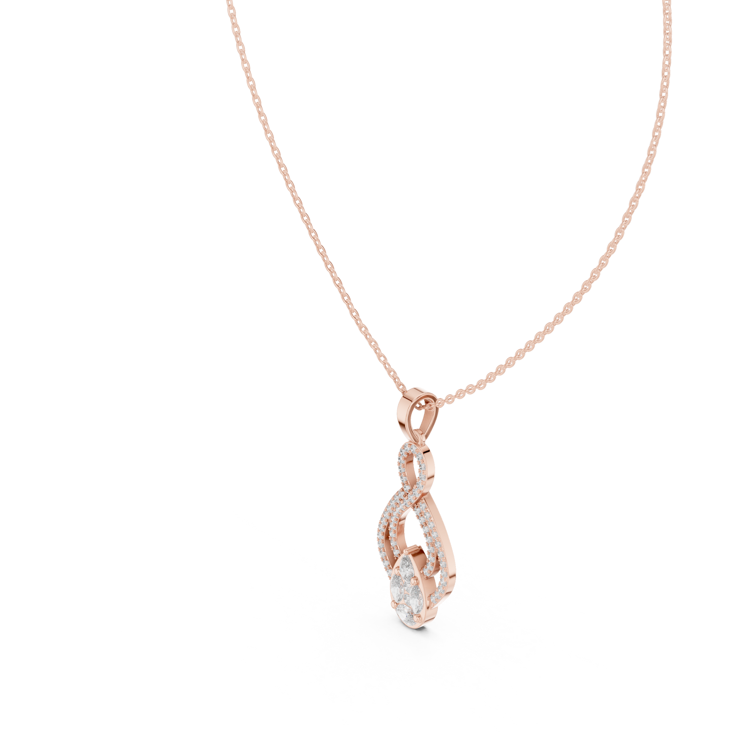 Pear, Round, & Marquise Drop Vintage Elegance Diamond Pendant For Women Daily Wear