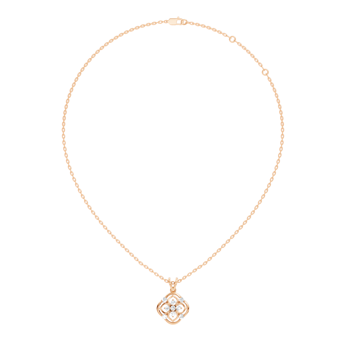 Ecofriendly Gift For Her Vintage Round Cut Diamond Pendant in 14K Gold - HIGHCARAT DIAMONDS