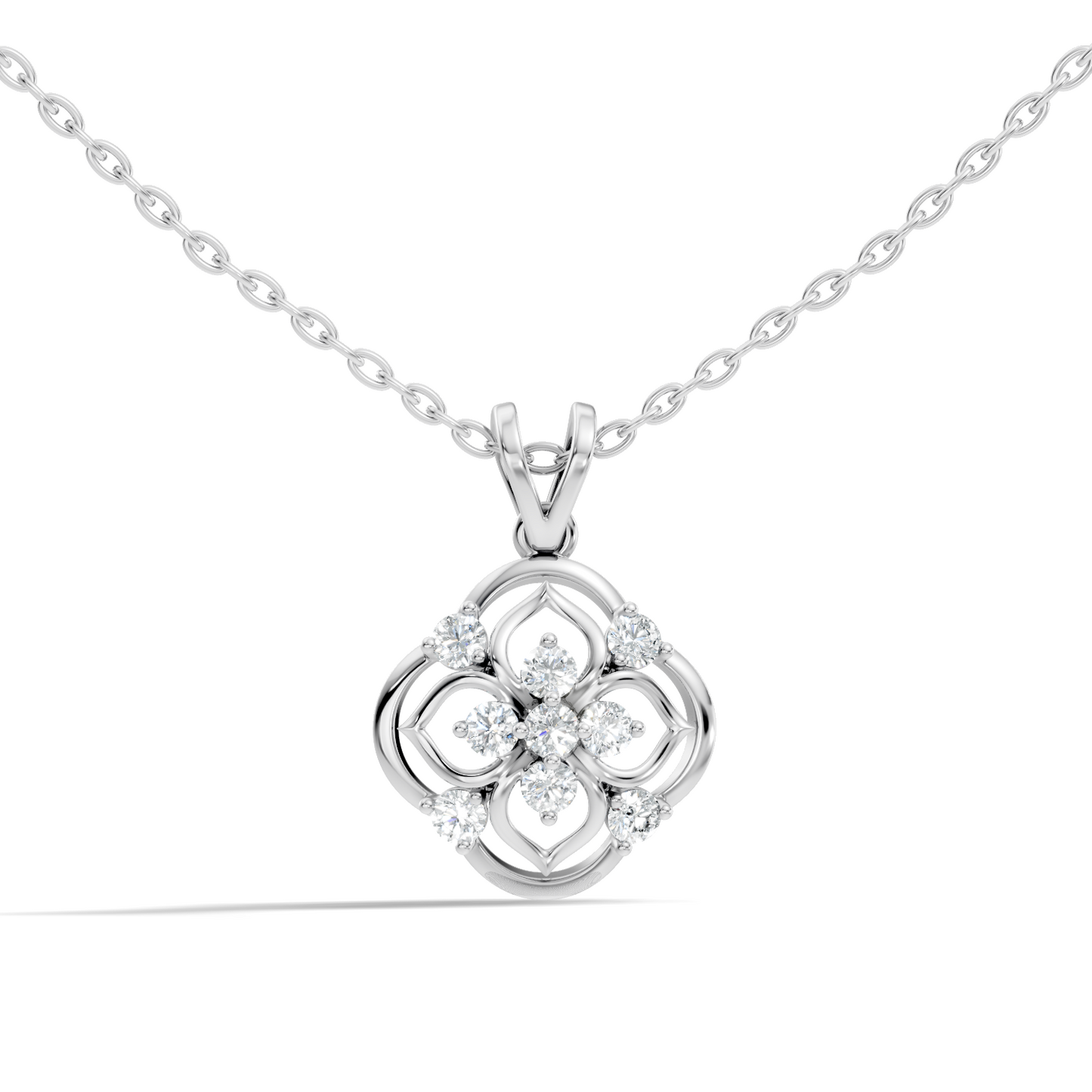 Ecofriendly Gift For Her Vintage Round Cut Diamond Pendant in 14K Gold - HIGHCARAT DIAMONDS