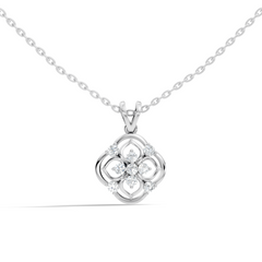 Ecofriendly Gift For Her Vintage Round Cut Diamond Pendant in 14K Gold - HIGHCARAT DIAMONDS