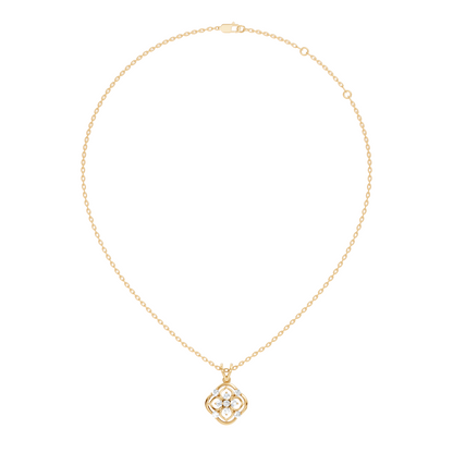 Ecofriendly Gift For Her Vintage Round Cut Diamond Pendant in 14K Gold - HIGHCARAT DIAMONDS