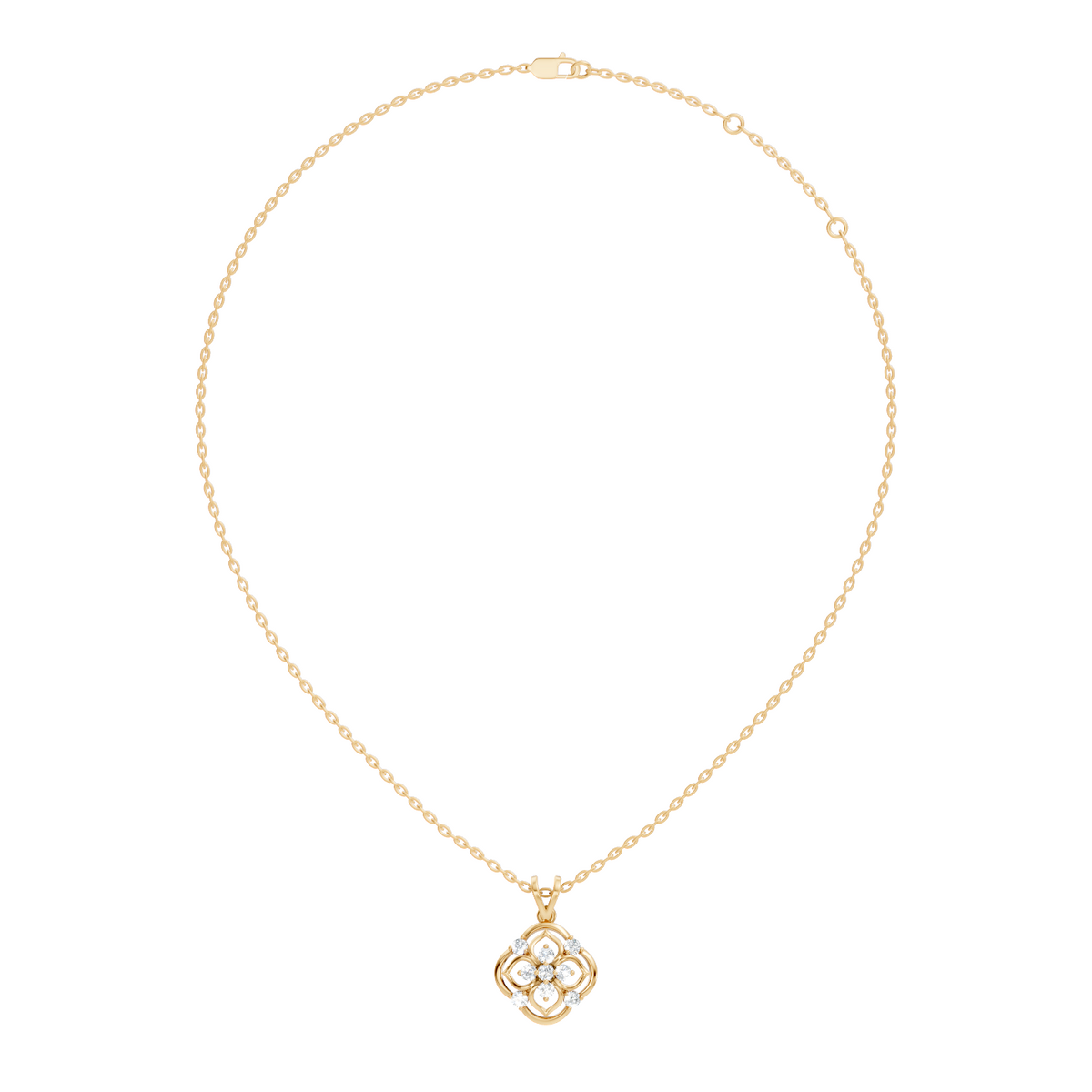 Ecofriendly Gift For Her Vintage Round Cut Diamond Pendant in 14K Gold - HIGHCARAT DIAMONDS