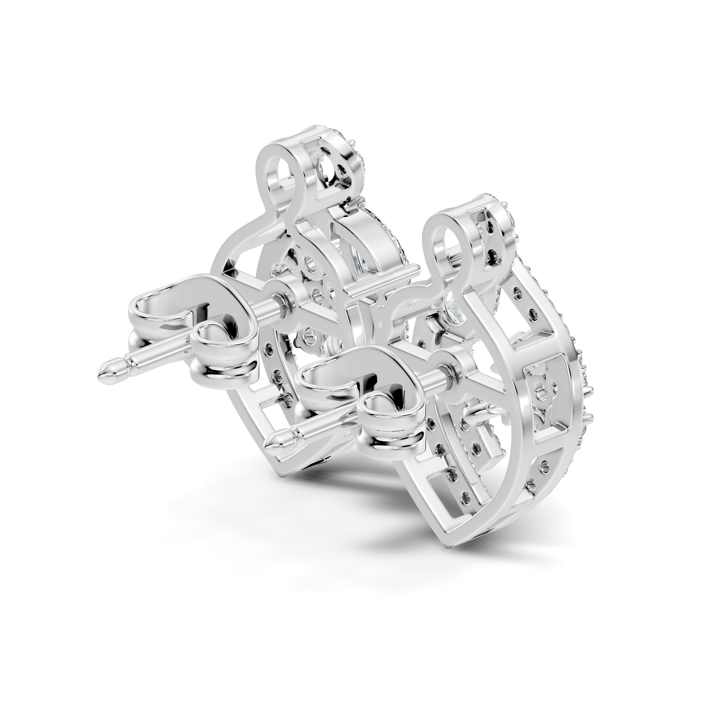 Pear & Round Shape 14k Solid Gold  Lab Grown- Natural Diamond Earrings For Daily wear For Women