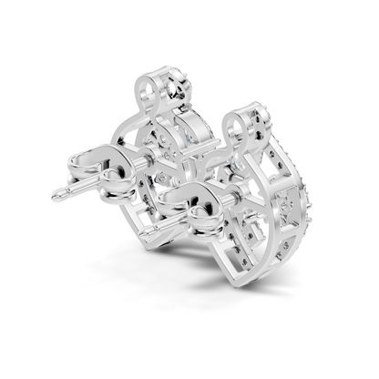 Pear & Round Shape 14k Solid Gold  Lab Grown- Natural Diamond Earrings For Daily wear For Women