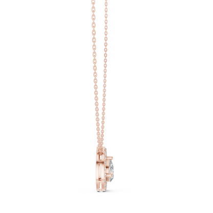 Pear & Round Shape Lab Grown Diamond White Gold Pendant For Wedding Wear