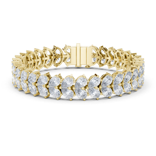 17.58 CT  pear Cut Top Grade Diamond Unique Simple Delicate Cluster Tennis Bracelet Gift For Her - HIGHCARAT DIAMONDS