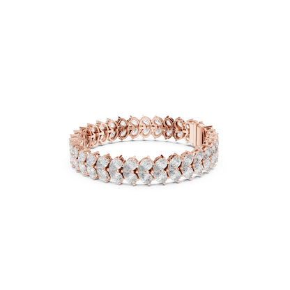 17.58 CT  pear Cut Top Grade Diamond Unique Simple Delicate Cluster Tennis Bracelet Gift For Her - HIGHCARAT DIAMONDS