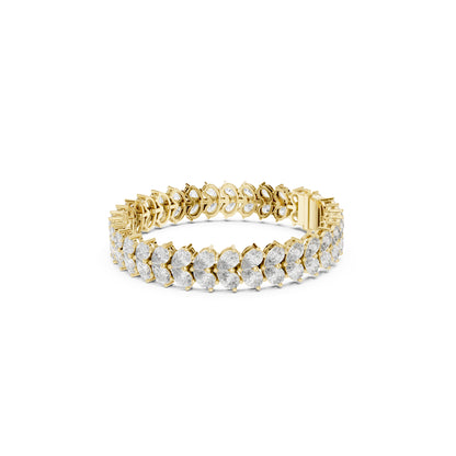 17.58 CT  pear Cut Top Grade Diamond Unique Simple Delicate Cluster Tennis Bracelet Gift For Her - HIGHCARAT DIAMONDS
