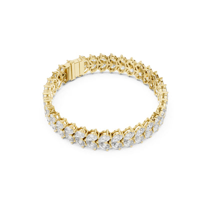17.58 CT  pear Cut Top Grade Diamond Unique Simple Delicate Cluster Tennis Bracelet Gift For Her - HIGHCARAT DIAMONDS