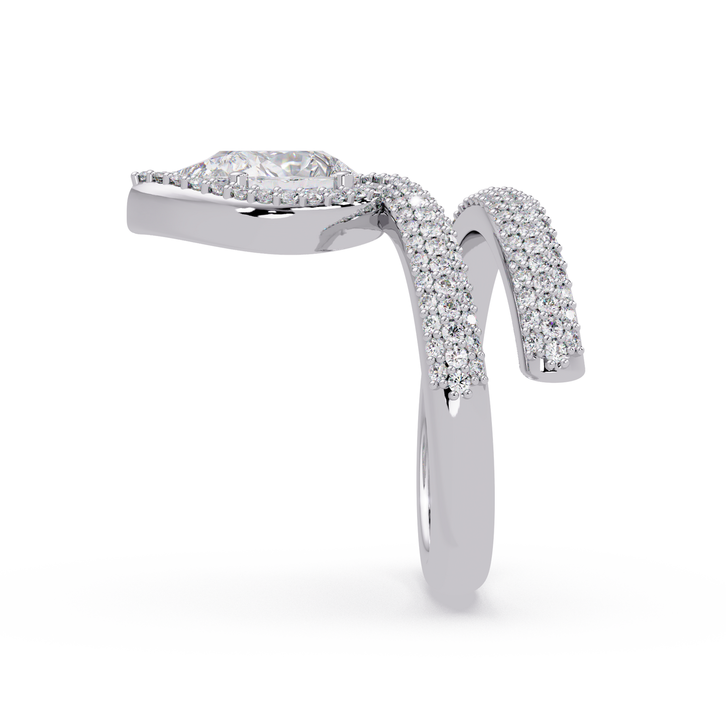 Pear Shape Lab Grown Diamond Double Band Wrap Ring - HIGHCARAT DIAMONDS