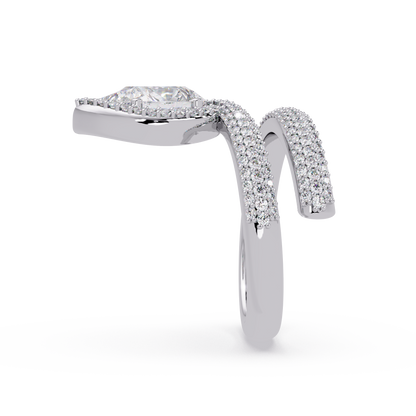 Pear Shape Lab Grown Diamond Double Band Wrap Ring - HIGHCARAT DIAMONDS