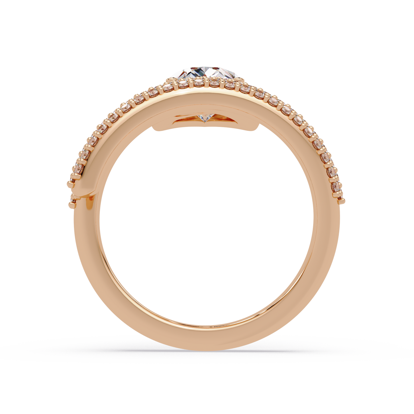 Pear Shape Lab Grown Diamond Double Band Wrap Ring - HIGHCARAT DIAMONDS