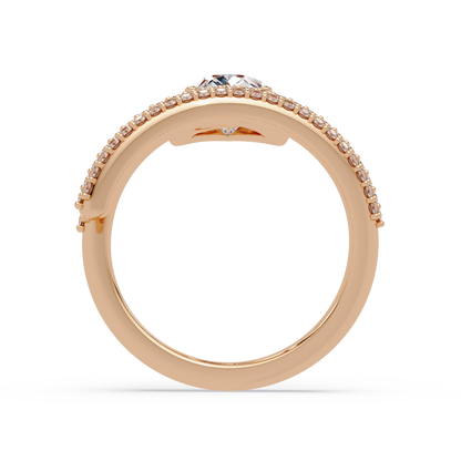 Pear Shape Lab Grown Diamond Double Band Wrap Ring - HIGHCARAT DIAMONDS