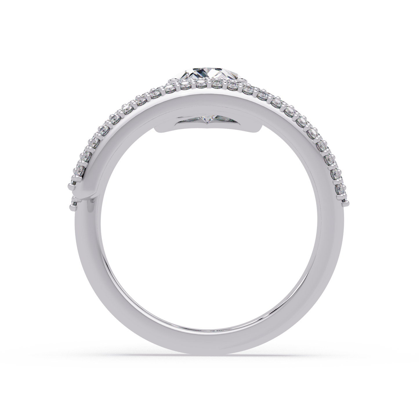 Pear Shape Lab Grown Diamond Double Band Wrap Ring - HIGHCARAT DIAMONDS