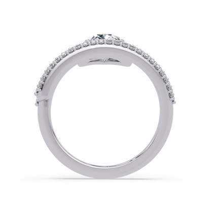 Pear Shape Lab Grown Diamond Double Band Wrap Ring - HIGHCARAT DIAMONDS