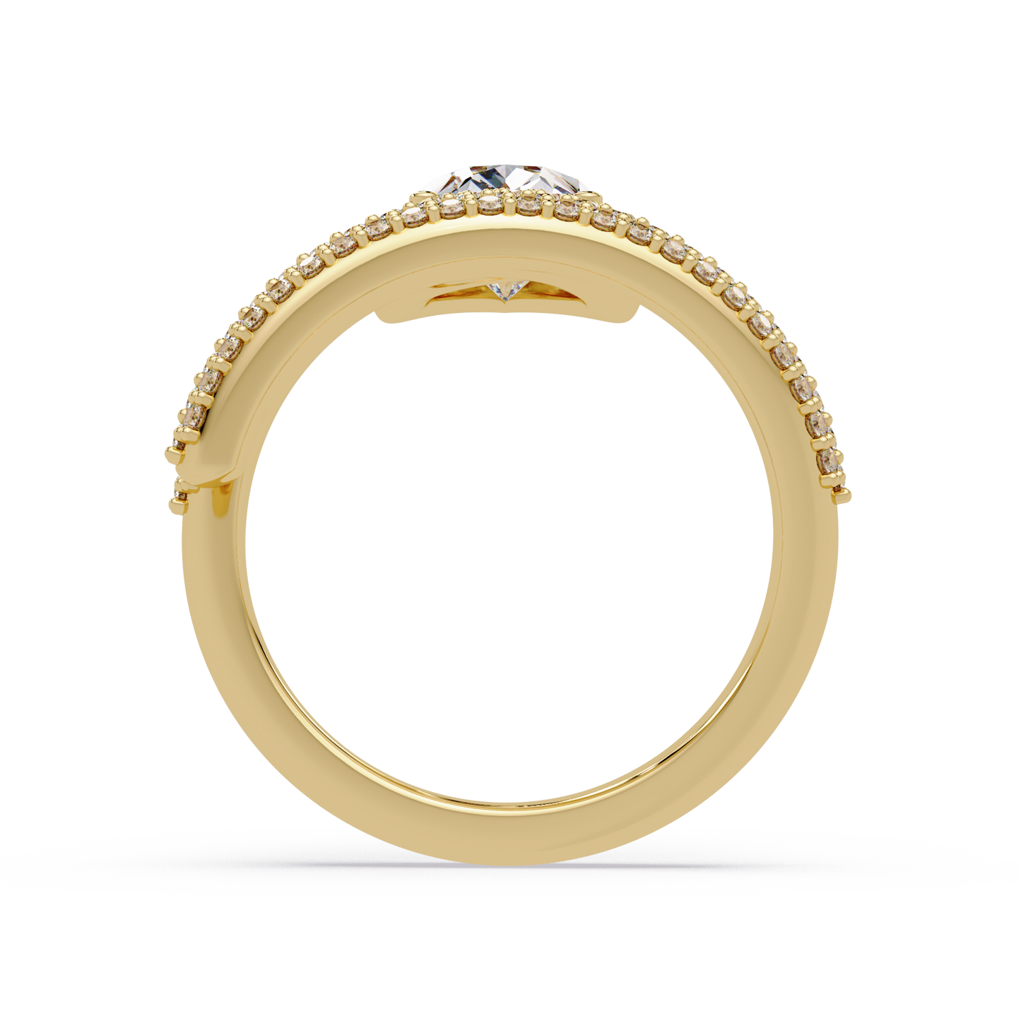 Pear Shape Lab Grown Diamond Double Band Wrap Ring - HIGHCARAT DIAMONDS