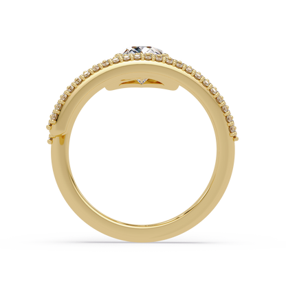 Pear Shape Lab Grown Diamond Double Band Wrap Ring - HIGHCARAT DIAMONDS