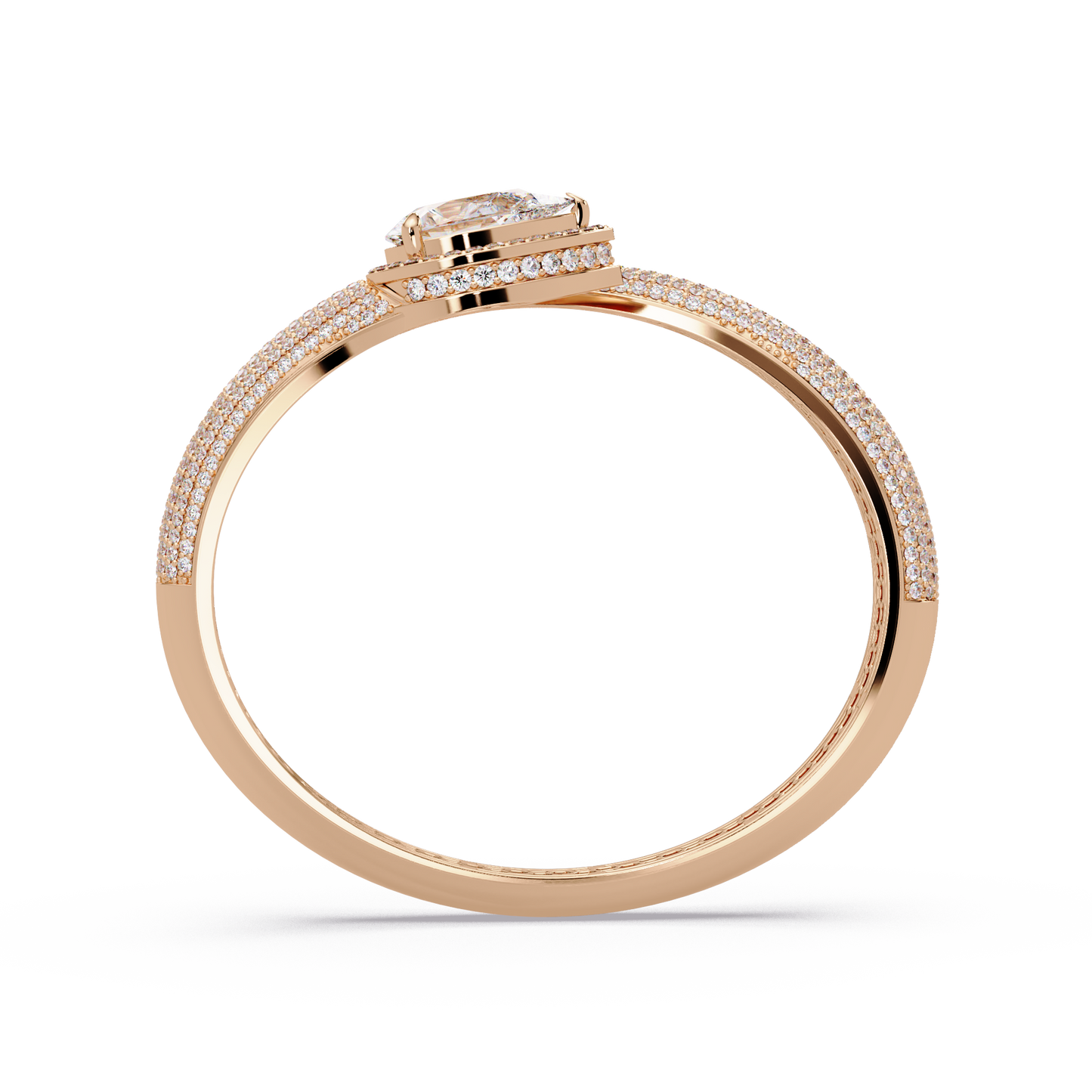 Pear Shape Lab Grown Diamond Open Cuff Bangle - HIGHCARAT DIAMONDS