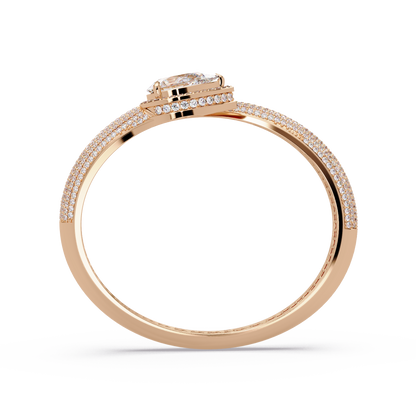 Pear Shape Lab Grown Diamond Open Cuff Bangle - HIGHCARAT DIAMONDS