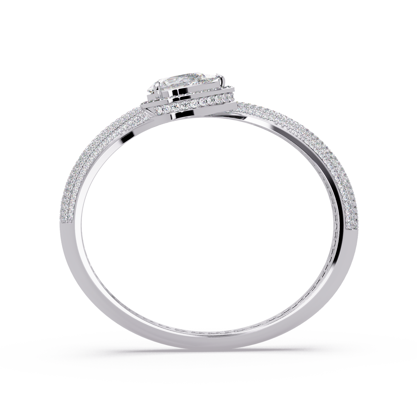 Pear Shape Lab Grown Diamond Open Cuff Bangle - HIGHCARAT DIAMONDS