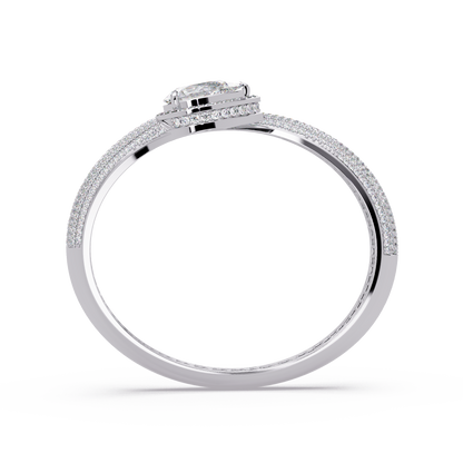 Pear Shape Lab Grown Diamond Open Cuff Bangle - HIGHCARAT DIAMONDS