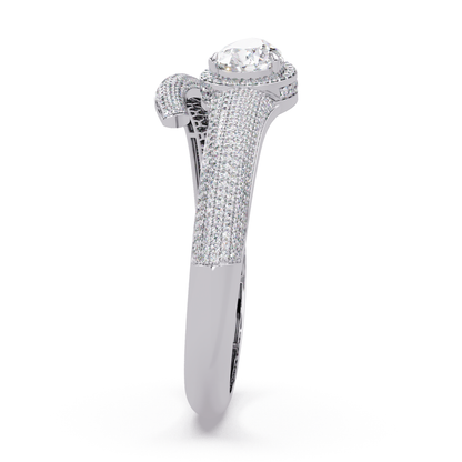 Pear Shape Lab Grown Diamond Open Cuff Bangle - HIGHCARAT DIAMONDS