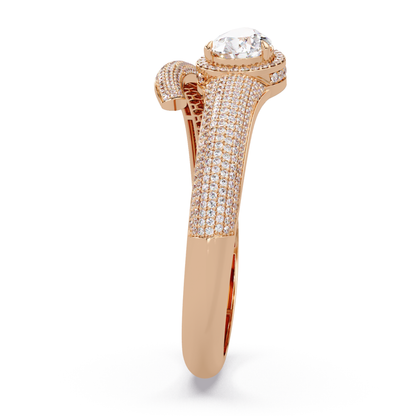 Pear Shape Lab Grown Diamond Open Cuff Bangle - HIGHCARAT DIAMONDS