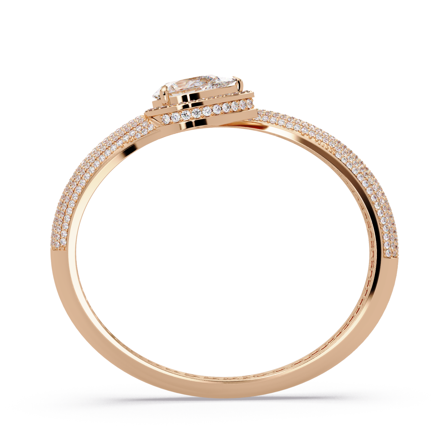 Pear Shape Lab Grown Diamond Open Cuff Bangle - HIGHCARAT DIAMONDS