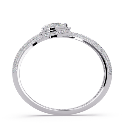 Pear Shape Lab Grown Diamond Open Cuff Bangle - HIGHCARAT DIAMONDS