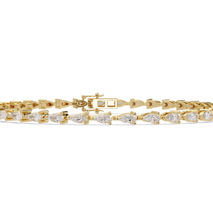 Pear Shape Lab Grown Diamond Tennis Bracelet - HIGHCARAT DIAMONDS