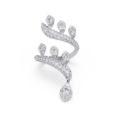 Pear Shape Lab Grown Diamond Wrap Around Ring - HIGHCARAT DIAMONDS