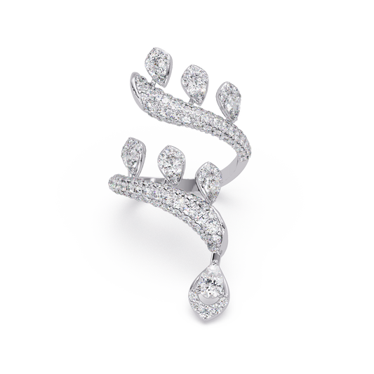 Pear Shape Lab Grown Diamond Wrap Around Ring - HIGHCARAT DIAMONDS