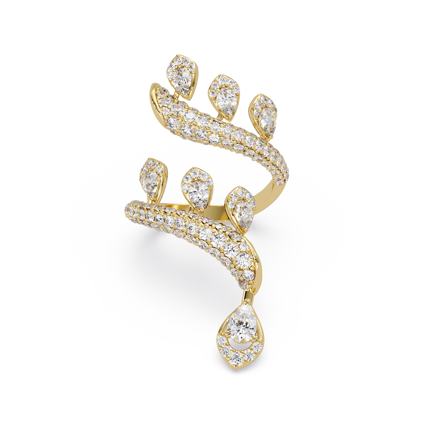Pear Shape Lab Grown Diamond Wrap Around Ring - HIGHCARAT DIAMONDS