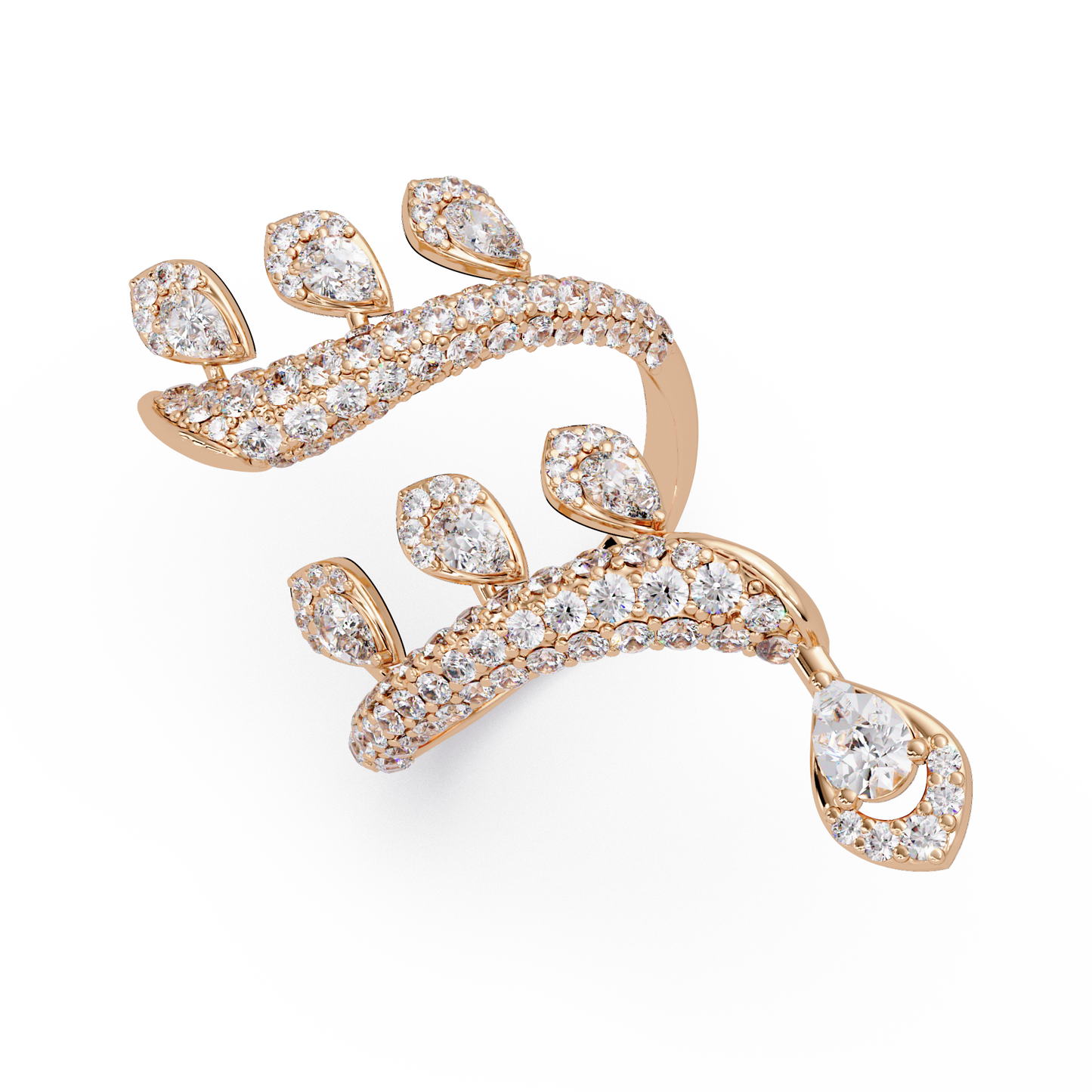 Pear Shape Lab Grown Diamond Wrap Around Ring - HIGHCARAT DIAMONDS